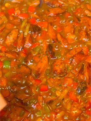 A post by @dinnerplus on TikTok caption: CAJUN SAUSAGE + PEPPERS • • #dinnerplus #scotlouie #food #foodie #cooking #dining #foodblog #lifestyle #tutorial  #organic #tasty #comfortfood #cookingvideos #recipes #FYP #myrecipe #dinnerideas #cajun #sausageandpeppers #PLUScertified 