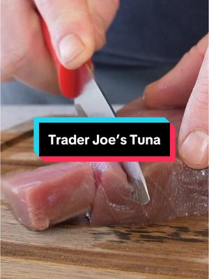 A post by @by_the_water on TikTok caption: I Tried Tuna from Trader Joe’s #seafood #tuna #traderjoes 