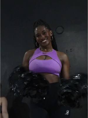 A post by @cierraprice_ on TikTok caption: The function is @KASH Pom class 💜🤷🏾‍♀️ #fy #foryou #nflcheerleader #nfl #miami #miamidolphins 