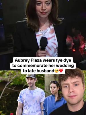 A post by @pattypopculture on TikTok caption: They wore tye dye at their wedding🥺🥺❤️ i love Aubrey so so much😭