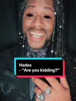 A post by @sphinxakashaa on TikTok caption: Hades is giving an interview and his little brother shows up and derails everything! AGAIN! #ModernHades #ModernGreekMythology #ModernGreekGods #lifeintheunderworld #thisistheunderworld #fyp #