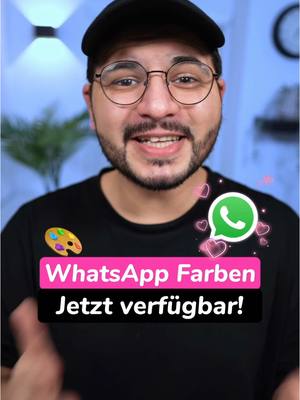 A post by @tiktoktechnik on TikTok caption: 💜🩷💚 Das WhatsApp Farben Update ist jetzt da! WhatsApp ist bunt und so Funktioniert‘s! #whatsappupdate #whatsappfarben #whatsapp