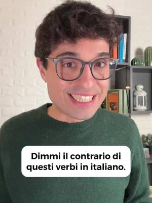 A post by @teacher_stefano on TikTok caption: 🇮🇹 Conosci i contrari di questi verbi in italiano? . . . . . Entrare ➡️ Uscire Aprire ➡️ Chiudere Salire ➡️ Scendere Accendere ➡️ Spegnere Iniziare ➡️ Finire Quanti ne hai indovinati? Scrivilo nei commenti! #italian #learnitalian #italianverbs