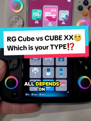 A post by @christranshop on TikTok caption: Replying to @coltonbreseehere's the differences between handheld emulators #rgcubexx #rgcube my favorite console to play your old school consoles #ps1 #nds #ps2 #gamecube retro games come pre-loaded on each one #retrogames  Which one would yall pick⁉️  let me know if you have any questions or games you need me to look up #retrogaming #gaming #emulator #90skids #nostalgia #nostalgic #videogames #handheld #gamingconsole #AnbernicRgcube #giftideas #guygifts #pokemon 