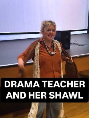 A post by @americanhighshorts on TikTok caption: when the shawl has more personality than you #americanhighshorts #drama #teacher #shawl 