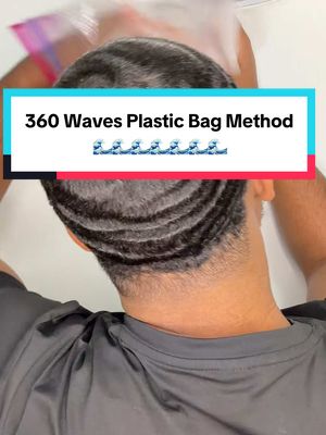 A post by @emjunair on TikTok caption: You do this at the end of brush sessions to reduce frizz 🙏🏾#360waves #wavecheck #hairgrowthoil #blackhairtiktok #blackmenhairstyles #naturalhaircare #fypシ 