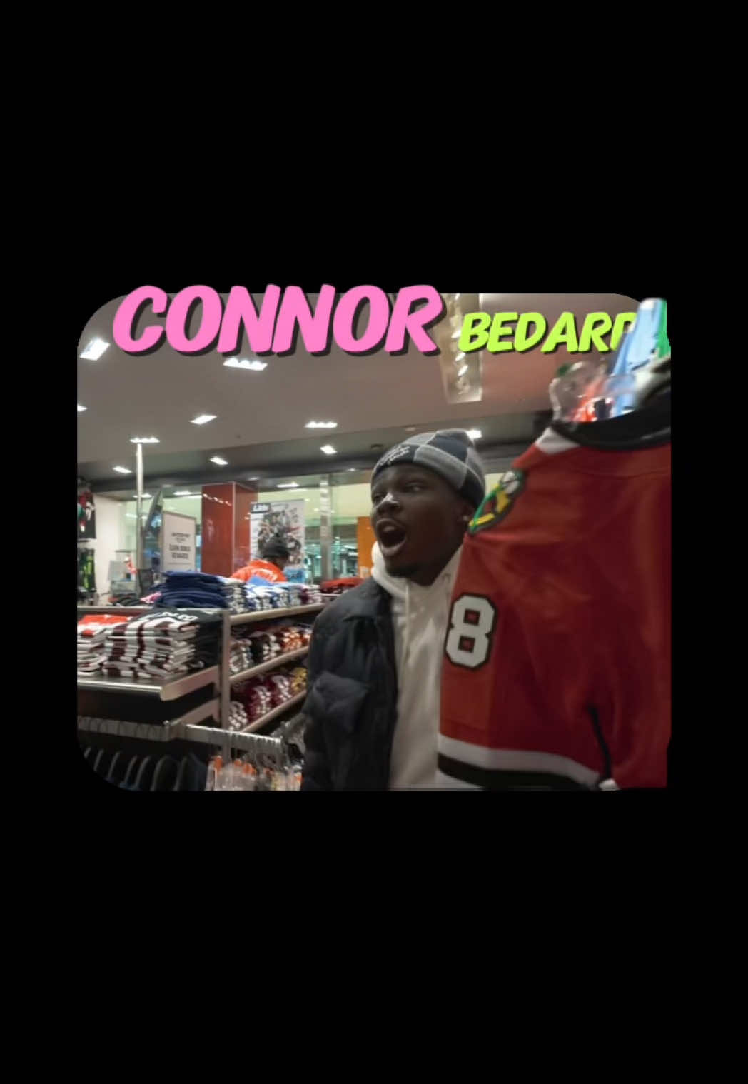 A post by @kamsoofunny1 on TikTok caption: I don’t know a lot about hockey but Connor Bedard Dat dude 😂🤣😂🔥🔥 #hockey #NHL #connorbedard #comedian 