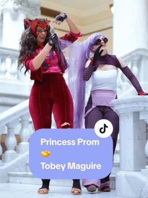 A post by @halcybella on TikTok caption: I can't believe this is actual audio from a REAL video game but I love it 😭❤️ Thank u Tobey Maguire and the Spider Man game for ur service 🫡 (also perfect for Princess Prom Catra and Entrapta??) w/ @Raine Emery  ⊱⋅❂⋅⊰ ⋅ ⊱⋅❂⋅⊰ ⋅ ⊱⋅❂⋅⊰ ⋅ *While the ban is delayed, the future of TikTok is still uncertain. Stay connected with me on other platforms :) Details on where I got this cosplay and more in my Beacons! ⊱⋅❂⋅⊰ ⋅ ⊱⋅❂⋅⊰ ⋅ ⊱⋅❂⋅⊰ ⋅ #spop #sheraandtheprincessesofpower #catradora #catracosplay #sheracosplay #spopcosplay #adoracosplay #sheraandtheprincessesofpowercosplay #princessprom #glimmercosplay #entraptacosplay #cosplaygroup 