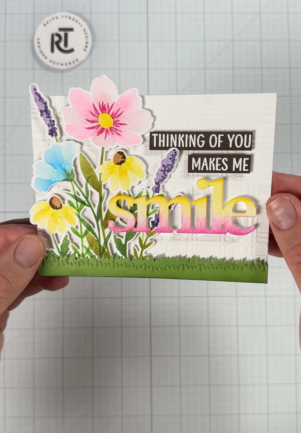 A post by @ralphtyndall on TikTok caption: It’s bitterly cold outside but I’m manifesting sunny spring weather with this card ☀️ #cardmaking #asmr #craft 