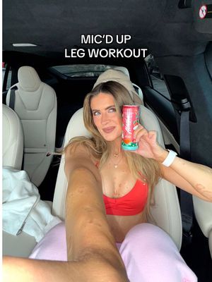 A post by @whitneyysimmons on TikTok caption: He totally copied my outfit right??? MIC’D UP GLUTE WORKOUT from @Alive App 💖🏋🏼‍♀️✨💐 LEGS GET IT part 1 is already posted 🫶🏼 3️⃣ 3x10 db squat 4️⃣ 3x10 assisted single leg RDL #legworkout #workoutwithme #workoutforwomen #beginnerworkout #workouthowto #micdup 