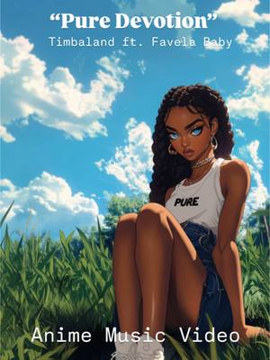 A post by @timbaland on TikTok caption: 🔥🤯”PURE DEVOTION” music video, Timbaland ft @Favelababy 🎥🎬 song out NOW. streaming everywhere. Link in my bio.  #animeedit 