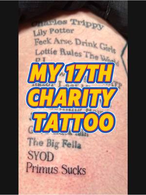 A post by @thekingofchemo on TikTok caption: My only life goal is to use my terminal brain cancer against itself to break a charity world record. I put the FUN in FUNdraising so I don’t ask for donations. Tattoo Tumour Tuesdays is a charity raffle, where if you win you can write whatever you want on me. Donate £5 to the GoFundMe in my bio. Every 5er acts like 1 ticket or 1 token etc, so if you donate £25 you’ll get 5 tickets. So anyone can win, but donating more increases the chances. There have been 17 winners so far. The first two this year won from a donation of £100, and of £5 which I’m delighted with because it shows anyone can win. Congratulations to @cloud1band and @davidpooni our first 2 winners.  It’s worth mentioning this week’s tattoo was delayed because we couldn’t get in touch with Paul Byrne, the original winner, and so we had to do the raffle again. So I’d highly recommend if you’re participating in the raffle, turn notifications 🔔 on for my channel. It doesn’t mean you’ll get an endless amount of notifications from everything and everyone on Instagram. It’ll only be the people you personally select to get notifications from. And even within that you can make it specifically to only stories, or reels or live streams or everything.  The winner can write anything that’s around 20 characters. I’m not going to be a stickler, but I’m not getting a chapter of your favourite book tattooed on me. I don’t mind something gross, dirty, risqué, or swear words, you can be a bit offensive, but if it’s too far, you’ll have to come up with something else. Cancer affects every type of human on the earth, so this channel is to unite peoples of every flavour, not to divide us.  The Tattoo will be on inked on me the following Tuesday 25th, at @Samsara Tattoo Parlour and the tattoo artist whose agreed to do this out of the kindness of her heart is @Hannah @Wolfesstattoos🧚🏻‍♀️✨  she has also made the illustrations for our Christmas merchandise, so please give her a follow, or book a tattoo/illustration. If you say you’re booking from TheKingOfChemo and the first 10 people booking will get 20% off.  #worldrecord #charitytattoo #tattooanything #terminalcancer #tattoo #tattoos #tattootuesday #tumour #tumor #humour
