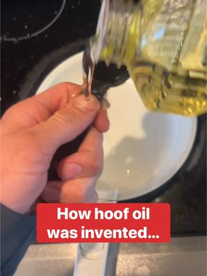 A post by @evans_world on TikTok caption: How hoof oil could have been invented #horsesandhumor #horse #equestrian 