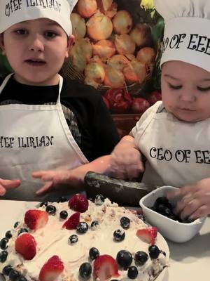 A post by @ilirian_cooks on TikTok caption: Happy birthday daddy cake! #happybirthday #kidsinthekitchen #kidsbaking #funny 