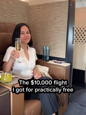 A post by @erikakullberg on TikTok caption: I used to think First Class was only for millionaires. But I paid less than $35. Go to Erika.com/secrets for my free travel secrets workshop.