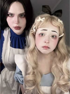 A post by @endomarf on TikTok caption: I LOVE HER @Веранися #makeup #cosplay #alicemadnessreturns #aliceinwonderland #alice 