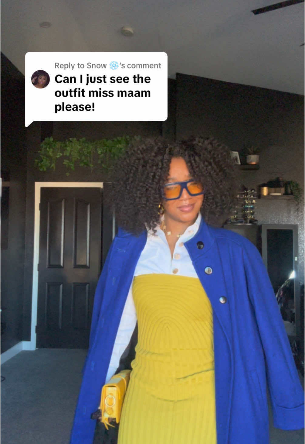 A post by @letetecia on TikTok caption: Replying to @Snow ❄️  Dress- Hanifa Top- @ZaMar🦄  Sunnies- @LORVAE  Bag - @Brandon Blackwood NYC  Shoes - @The Kendall Miles  Hair- @DhairBoutique  Wand curls - @PATTERN Beauty 