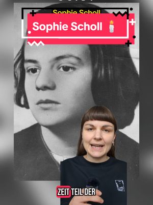 A post by @keine.erinnerungskultur on TikTok caption: Heute vor 82 Jahren wurden Sophie Scholl, Hans Scholl und Christoph Probst hingerichtet. 🕯️