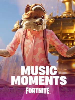 A post by @fortnite on TikTok caption: Bops for the lobby. Bops for the drop. Bops for the dub. Your Jam Tracks can now play during key music moments of a match!