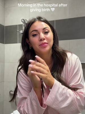 A post by @courtneyycahoon on TikTok caption: Can't believe she is here still 😭 the past couple days have been an absolute dream 🥹🤍🌷 #morningroutine #morningvlog #postpartum #birth #MomsofTikTok 