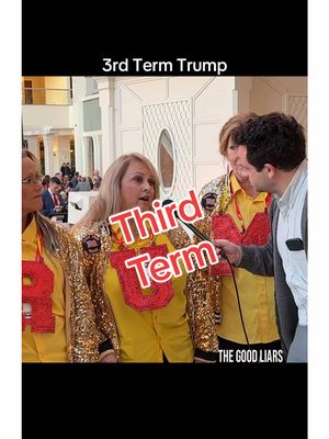 A post by @thegoodliars on TikTok caption: This person is a “constitutionalist” but would vote for Donald Trump in a third term. #fyp #interview #cpac #thirdterm #hm