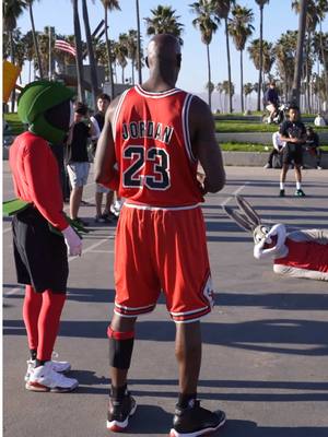 A post by @theprofessor on TikTok caption: “Let’s play some basketball” -MJ 🐰🪐✨🏀 MJ - @ballgodfitness  Marvin Martian - @Ty  Bully - @Quan Bailey Online Trainer 