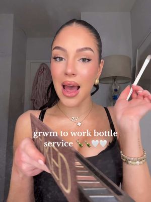 A post by @victoriasamson on TikTok caption: grwmmmm🍾🍾🤍 #grwm #makeup #bottlegirl  @Kosas @NYX Professional Makeup @maccosmetics @Patrick Ta Beauty @Maybelline NY @Summer Fridays @YSL Beauty @L’Oréal Professionnel @urban decay @Charlotte Tilbury 🫶🏼