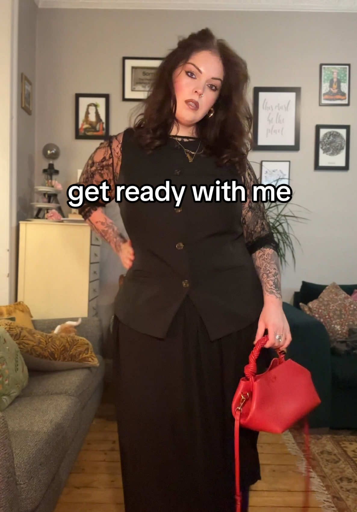 A post by @poppyadams92 on TikTok caption: this @New Look Online waistcoat is my fave thing at the moment 😍 Lace top - @DISTURBIA  Skirt - @boohoo  #plussize #plussizeedition #plussizefashion #plussizegrwm #newlook #disturbia #ganni 