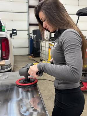 A post by @maryyycarol on TikTok caption: All things are possible with a press brake and @Renegade Products USA (it’s 15% off if u use mary15 at checkout) #fabrication #polishing #sanding #trucktok #freightliner #shiny #bumper #homemade #girlmath #foryou #fyp 