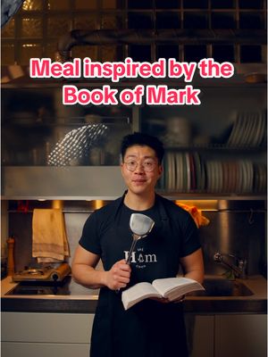 A post by @dumpedling on TikTok caption: Menu Inspired by the Book of Mark – A Culinary Journey Through His Miracles ✝️ . Drinks – Mark 1:40 - Super Green Smoothie Jesus healed a man with leprosy with a simple touch when He declared, “I am willing, be clean!” This vibrant, nutrient-packed green smoothie symbolizes that cleansing and renewal. . Course 1 – Mark 7:18-19 - Ricotta with chives and shallots wrapped in parma ham When the Pharisees judged the disciples for their eating practices, Jesus reminded us that “nothing that enters a person from the outside can defile them.”  So I made Ricotta with chives and shallots wrapped in parma ham to celebrate His declaration that all foods are clean. . Course 2 – Mark 10:6-9 - beer battered onion rings with a Chipotle mayo Reflecting on Jesus’ teaching on marriage—“In the beginning, God made them male and female… What God has joined together, let no one separate” So I made beer battered onion rings with a Chipotle mayo dip to represent the covenant between a man and a woman  . Mains – Mark 6:41-44 - Fish O’Fillet 2.0 Remember the miracle of feeding 5,000 with five loaves and two fish? My Fish O’Fillet pays tribute to that incredible moment of abundance, where faith and blessing transformed scarcity into a feast for all. With the tartar being mixed with Caviar.  . Dessert – Mark 14:22-24 Journey to the Last Supper, where Jesus broke bread and shared wine, saying, “Take it; this is my body” and “This is my blood of the covenant, poured out for many.” So I made a rich bread and butter pudding with red wine caramel and cinnamon ice cream—a sweet reminder of His everlasting sacrifice. Enjoy these dishes and reflect on the powerful stories behind each one. His sacrifice has made us whole—Jesus loves you, and so do I. . . #Jesus #Mark #Bible #Christian #ChristianFood #BibleStories #BibleVerses #Faith #FoodForTheSoul #bookofmark 