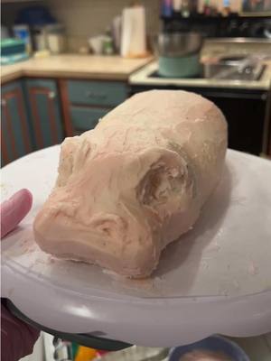 A post by @aylajalyn on TikTok caption: Transforming a store-bought cake into a hippo 🎂🦛