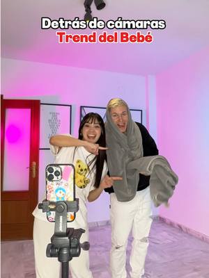 A post by @skyandtami on TikTok caption: ¿Queréis ver el resultado? 😂 Detrás de Cámaras del trend del bebe 😝  @❣️Sky & Tami❣️ 