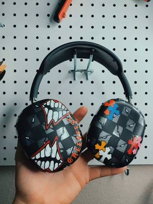 A post by @ctmwrld on TikTok caption: Custom AirPod pro max chrome edition 🎧😍 . . . #explorepage✨ #fypシ #trending #airpodpromax #reposting #parati #accessories #handpainted #mattyboy #chromehearts 