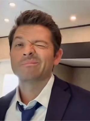 A post by @supernaturalfandomx on TikTok caption: Misha 💙 #supernatural #spn #spnfamily #castiel #mishacollins 