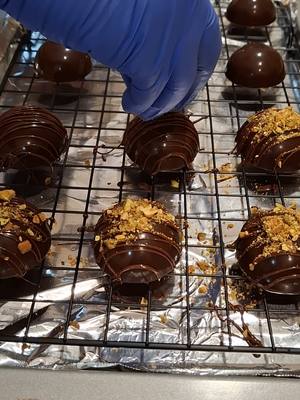 A post by @bougieboozybears on TikTok caption: Dubai Chocolate Bon Bons are here at Bougie Boozy Bears! You've asked and we listened. Get four Boozy Bon Bon for $24. Are you ready for it? Orders start on Monday.  #bougieboozybonbons  #dubaichocolate 