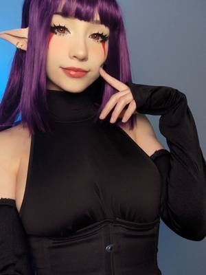 A post by @skye0v0summers on TikTok caption: Esil Radiru 💜 they finally animated her! #sololeveling #esilcosplay #esilradiru #chahaein #cosplay #fyp 