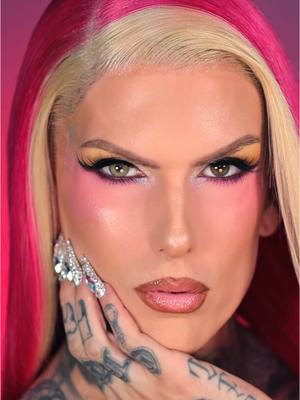 A post by @jeffreestar on TikTok caption: ONE SWIPE, ENDLESS SHINE! 🌟 Our bestselling Skin Frost™ formula is BACK! 💎✨️ Can you believe it? I'm SCREAMING! ⁠ ⁠ Rediscover classic favorites & get to know our newest shade ‘Gold Blessing’ along with 5 NEW Skin Frost™ Blush Highlighters! 💖⁠ ⁠ Products Used ⤵️⁠ Magic Star™ Hydrating Moisturizer⁠ Gold Blooded Palette*⁠ Extreme Frost™ 'Sour Ice'⁠ Lollipop Killer Artistry Palette*⁠ Magic Candy™ Color Corrector ‘Candy Youth’ ⁠ Magic Candy™ Liquid Blush ‘Hollywood Sucker’⁠ Magic Star™ Setting Powder ‘Pink Cashmere’⁠ Skin Frost™ Blush Highlighter 'Glamourous Heist'⁠ Velour Liquid Lipstick 'Disrupted'⁠ Skin Frost™ 'Gold Blessing' ⁠ Wedding Proof Makeup Setting Spray⁠ Hand Mirror ‘RedRum Whip'⁠ ⁠ Now Available Online & In-Store! 🛒⁠ ⁠ MUA @⁠kvn.luong⁠ Hair @hair_by_jay1⁠ Video @jacqueline.j⁠ ⁠ #jeffreestarcosmetics #jeffreestar #skinfrost #highlighter #highlight #blush #makeuptutorial ⁠ ⁠ *certain pigments not safe for eye use