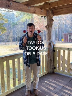 A post by @taylorrandsoph on TikTok caption: HIS REACTION… THIS WAS SO CUTE😭🌹 #taylorandsoph #datenight #family #couple #dadsoftiktok #sweet #cute 