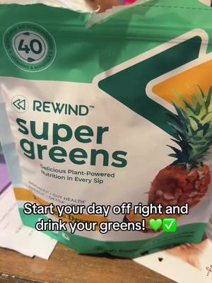 A post by @blonde_savage on TikTok caption: #rewind #supergreens #guthealth 