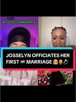 A post by @josselynmorris on TikTok caption: HOW DID I DO YA’LL BE HONEST 😫👀💍👀 CONGRATS TO THE HAPPY COUPLE @ROSE 🌹 @🏳️‍🌈BBBOŚŠŞȘWWWÖMBMÅŅ👄👅  #wedding #marriage #marriagehumor #lgbtq #lgbtqia #🏳️‍🌈 #married #josselynmorris 