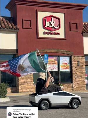 A post by @swagrman on TikTok caption: Replying to @elotemuskdog NO MORE PUPPUCCINO FROM STARBUCKS 😂 #newburypark #thousandoaks #mexico #jackinthebox #cybertruck #tesla #america 