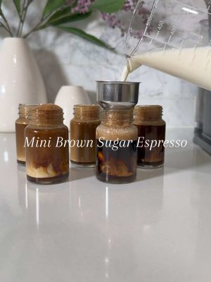 A post by @kellie_atkinson on TikTok caption: Mini brown sugar espresso 🥹☕️🤍  1 tsp brown sugar 1 espresso pod Top with cream or milk of choice Shake & chill ☺️ #asmr #coffee #coffeetok  #espresso #icedcoffee #coldbrew #coffeetiktok 