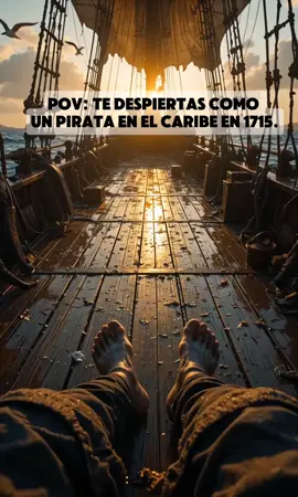 A post by @cuentosinfantiles2207 on TikTok caption: POV: Te despiertas como un pirata en el Caribe en 1715. #truestory #learnontiktok #story #Film #Ai #vintage #history #MaestriDelPov #MaestriDelPov #povstories 