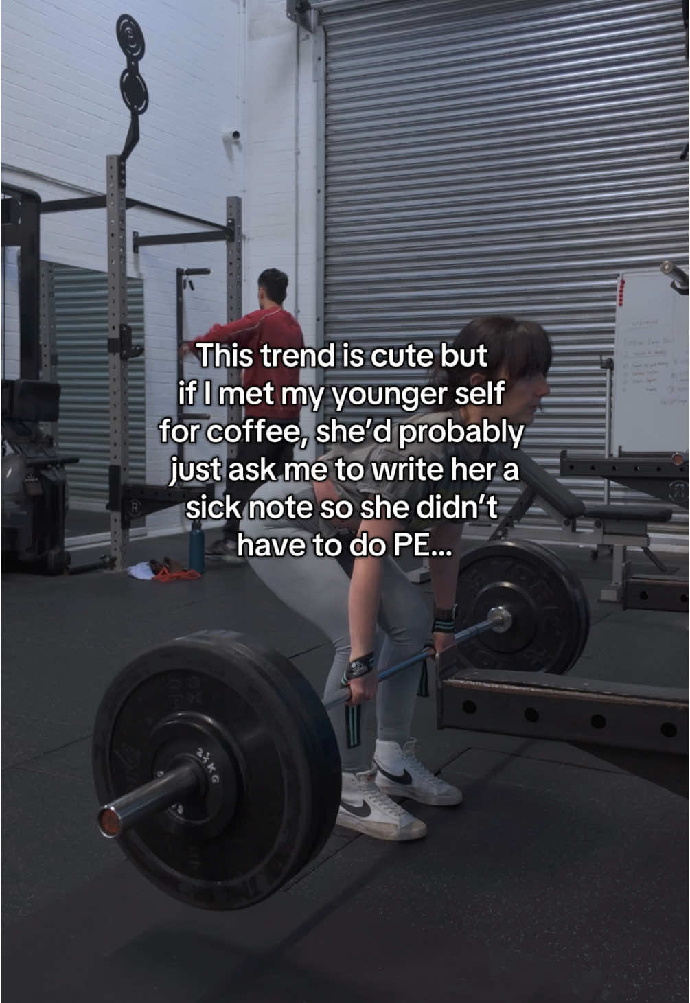 A post by @amymichellefitness on TikTok caption: If you’d told my high school PE teacher I would go on to not only become a strength and conditioning coach, but do a PhD in Sport and Exercise Science, he’d have laughed… #fitnessmotivation #gymtok #youngerself #howtobuildmuscles #gymtrend 