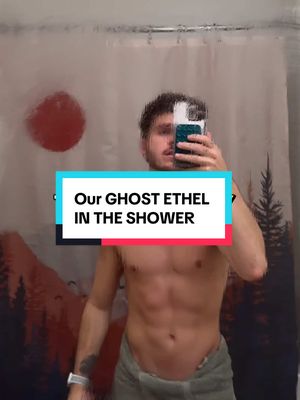 A post by @thebrandonrobert on TikTok caption: Our ghost #ethel is getting a lil crazy with herself 😭 #homecamera 