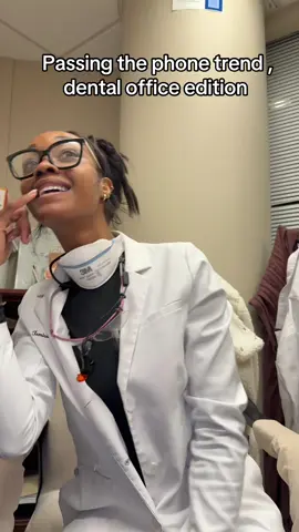 A post by @temmiemeggs on TikTok caption: the office pervert phone pass took me all the way out , also Demi this is war … like for part 2 #dentalhumor #passthephone #fyp