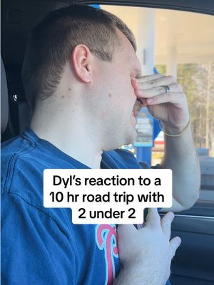 A post by @shelbanddyl on TikTok caption: I haven’t seen him this stressed in a long time 😅 #shelbanddyl #roadtrip #2under2 #baby #travel #couples #relationships 