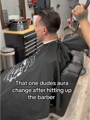 A post by @joerauth_ on TikTok caption: He’s a new person #fyp #dude #barber #pov 