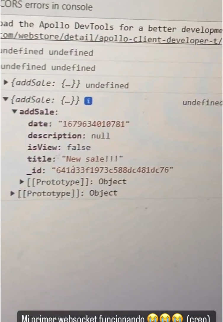 A post by @ on TikTok caption: Trabajando con web sockets!!! #websockets #nodejsdeveloper 