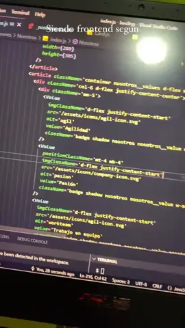 A post by @ on TikTok caption: #frontenddevelopment #react